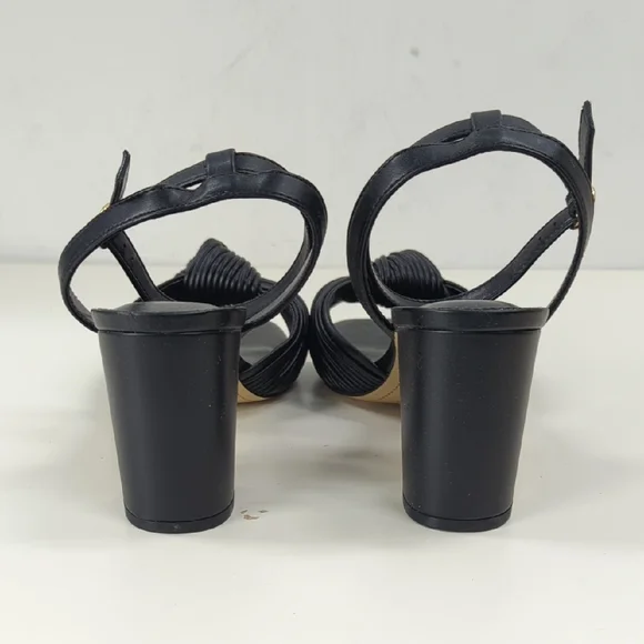 TOMMY HILFIGER Knot Block Sandals Black Size 10 - Picture 8 of 12